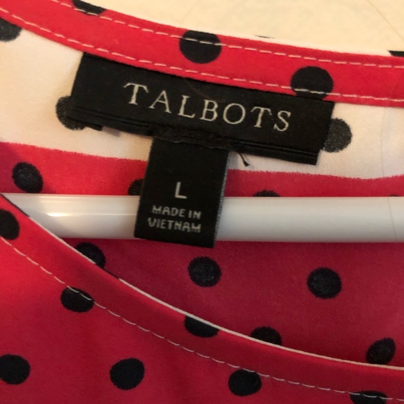 Talbots Pink and White Polka Tank - Picture 2 of 4